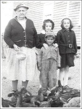 Carl, Lucille and Elizabeth Samson with their grandmother Marie Bonin